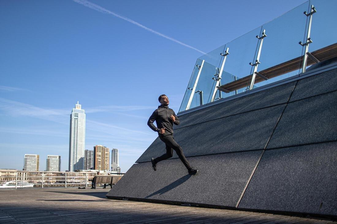 Men's Warm Running Trousers, Orange, 5401_000, large image number 6