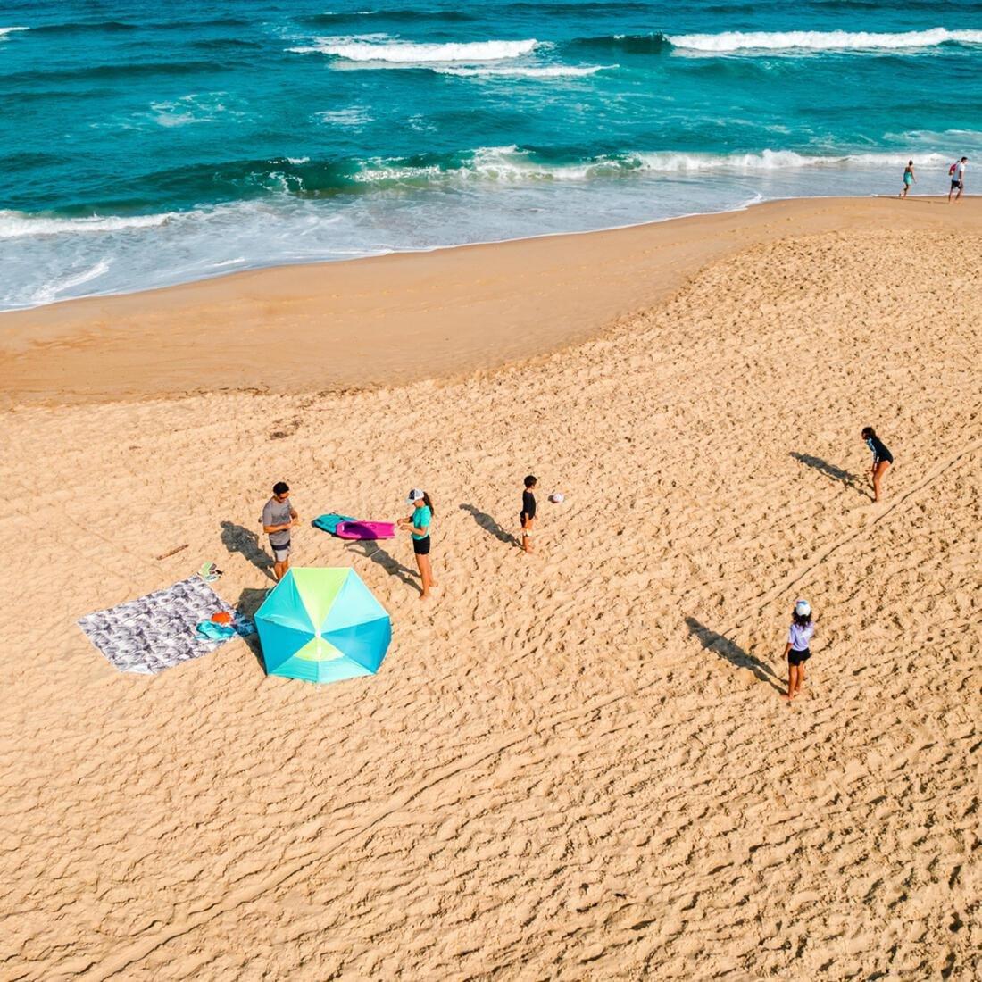 3-Person Sun Shelter Beach Parasol - Upf50+ Iwiko 180, Blue, No Color, large image number 1