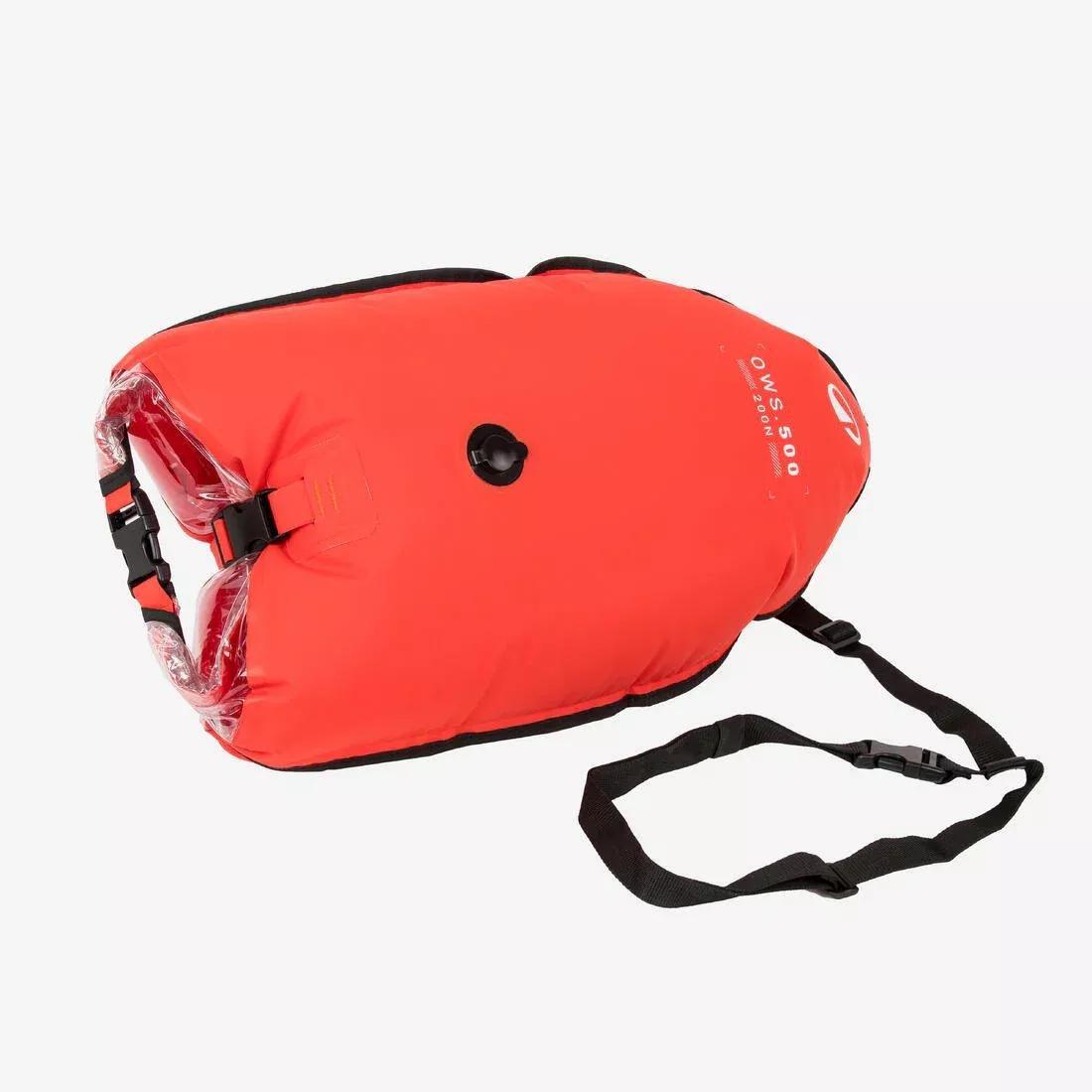 Open-water swimming buoy with inner compartment and net - OWS500 orange, Red, No Color, large image number 0