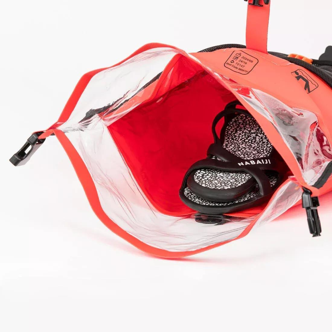 Open-water swimming buoy with inner compartment and net - OWS500 orange, Red, No Color, large image number 2