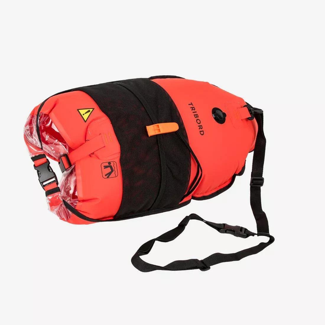 Open-water swimming buoy with inner compartment and net - OWS500 orange, Red, No Color, large image number 3