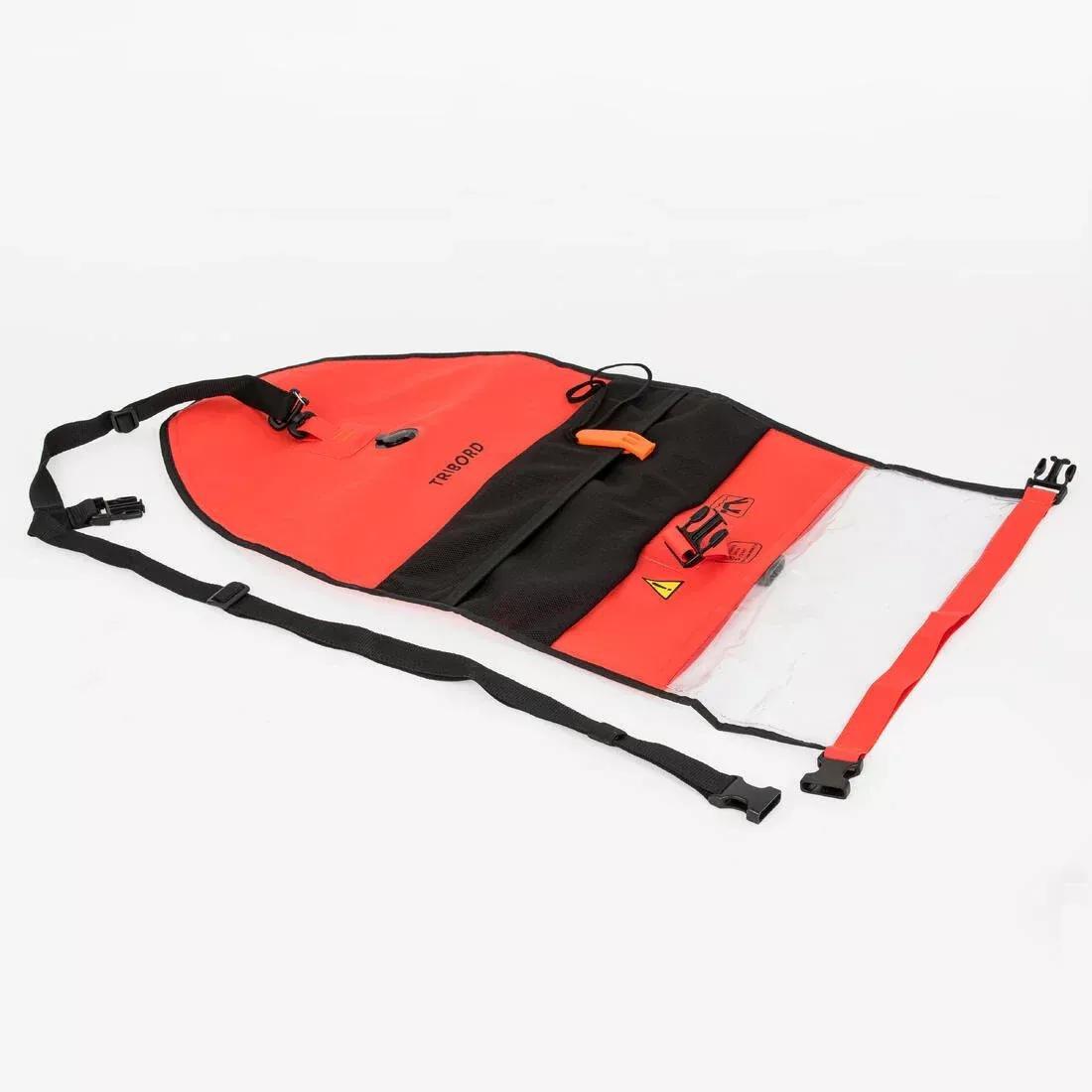 Open-water swimming buoy with inner compartment and net - OWS500 orange, Red, No Color, large image number 7