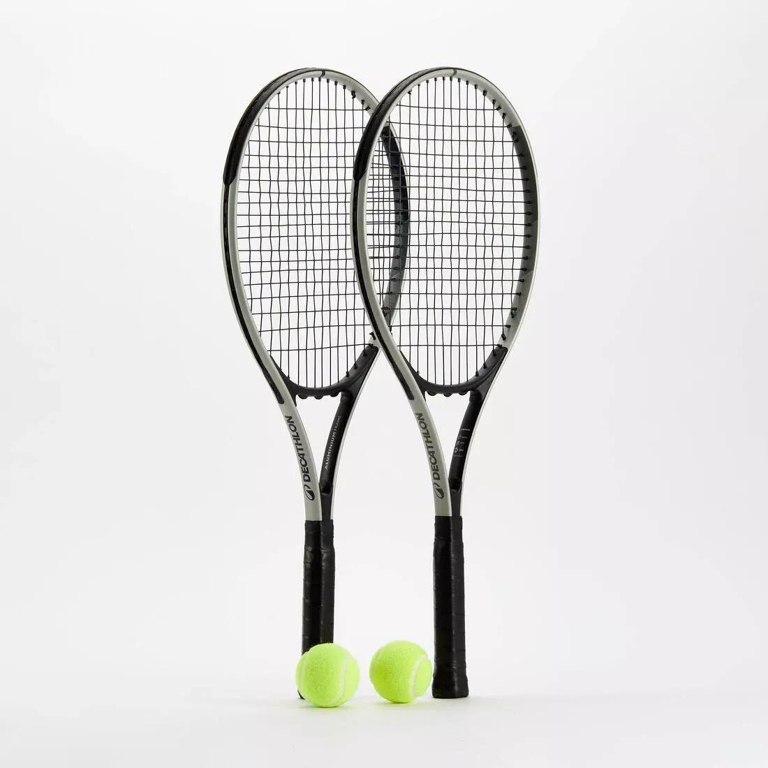 Duo Adult Essential Tennis Set - 2 Rackets + 2 Balls + 1 Bag, Khaki, No Color, medium
