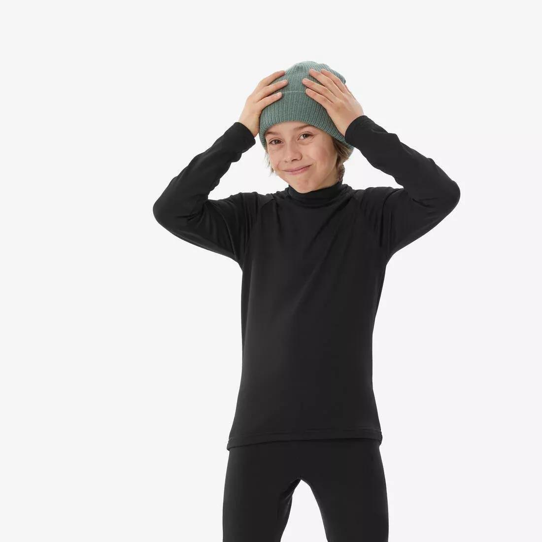 SMOKED BLACK Kids' thermal ski base layer, BL 500, No Color, medium
