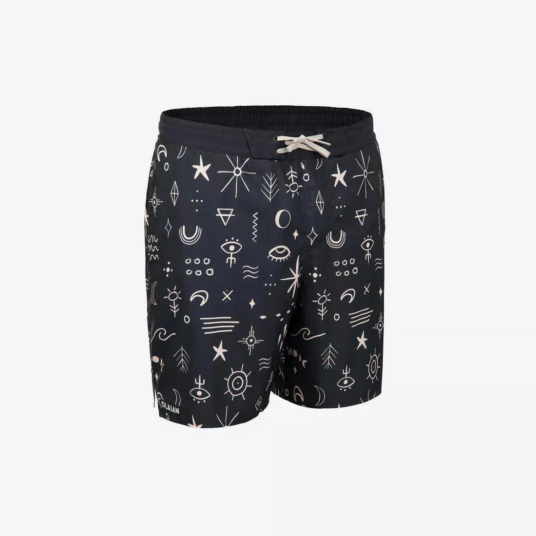 Men Surfing 100 Long Boardshorts, Black, , large image number 0