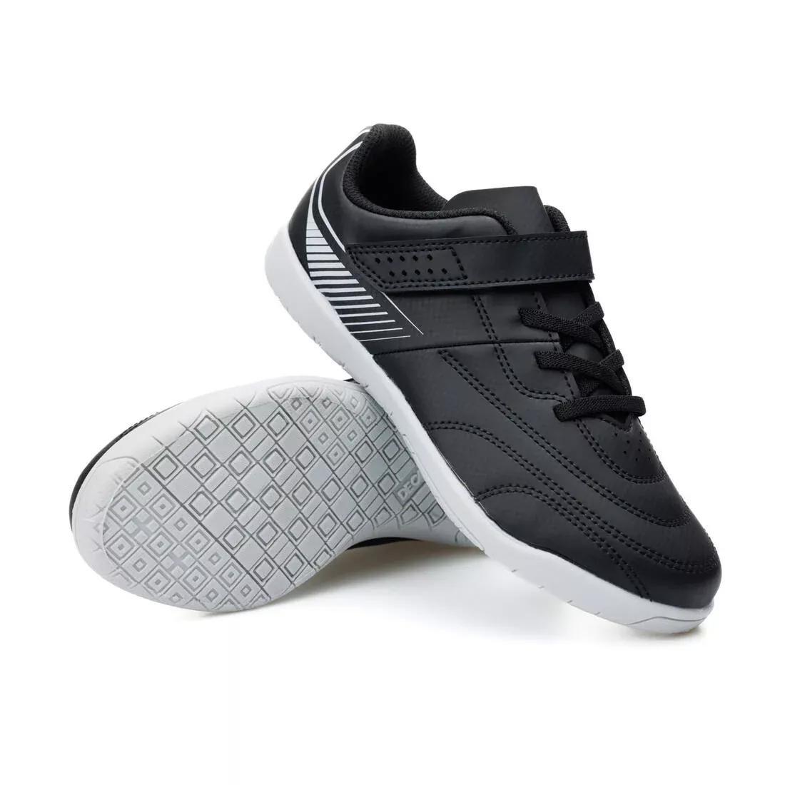 Kids Unisex Futsal Trainers - 100, Black, No Color, large image number 2