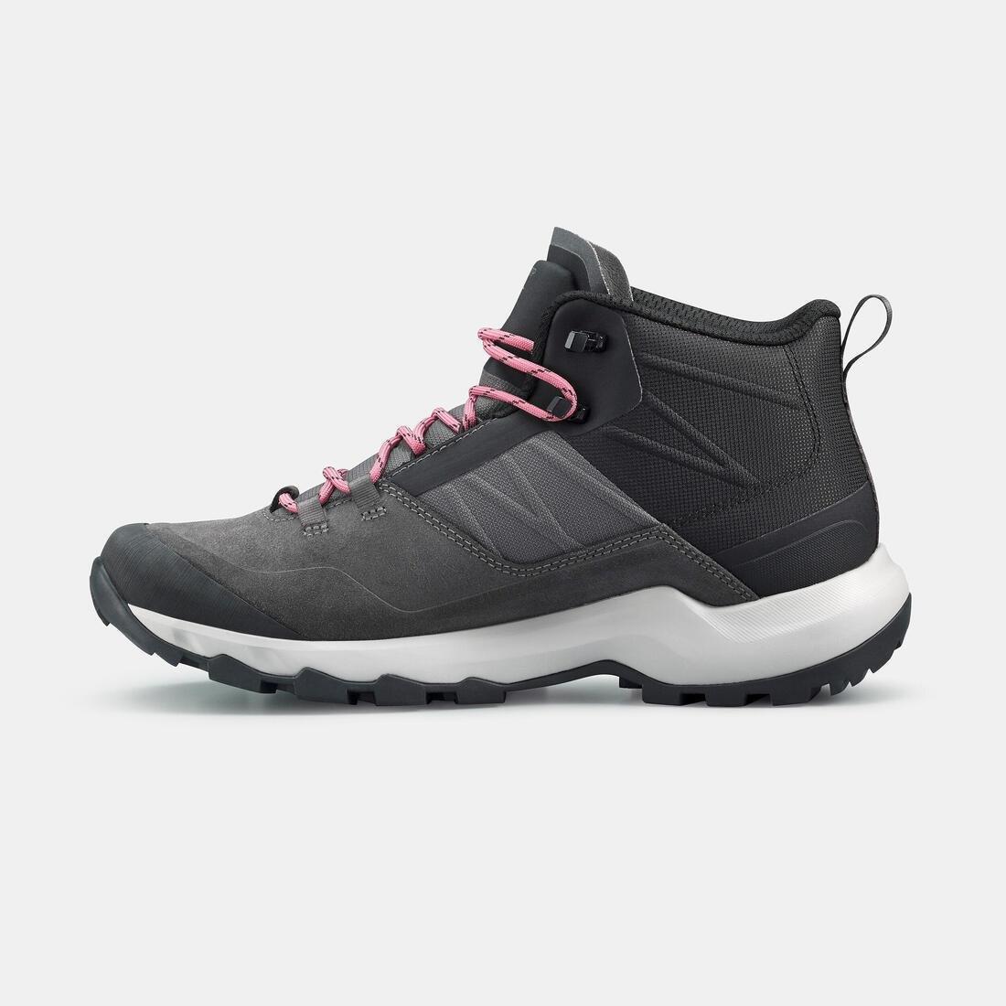 Women Waterproof Mountain Walking Boots - Mh500 Mid, Grey, , large image number 2