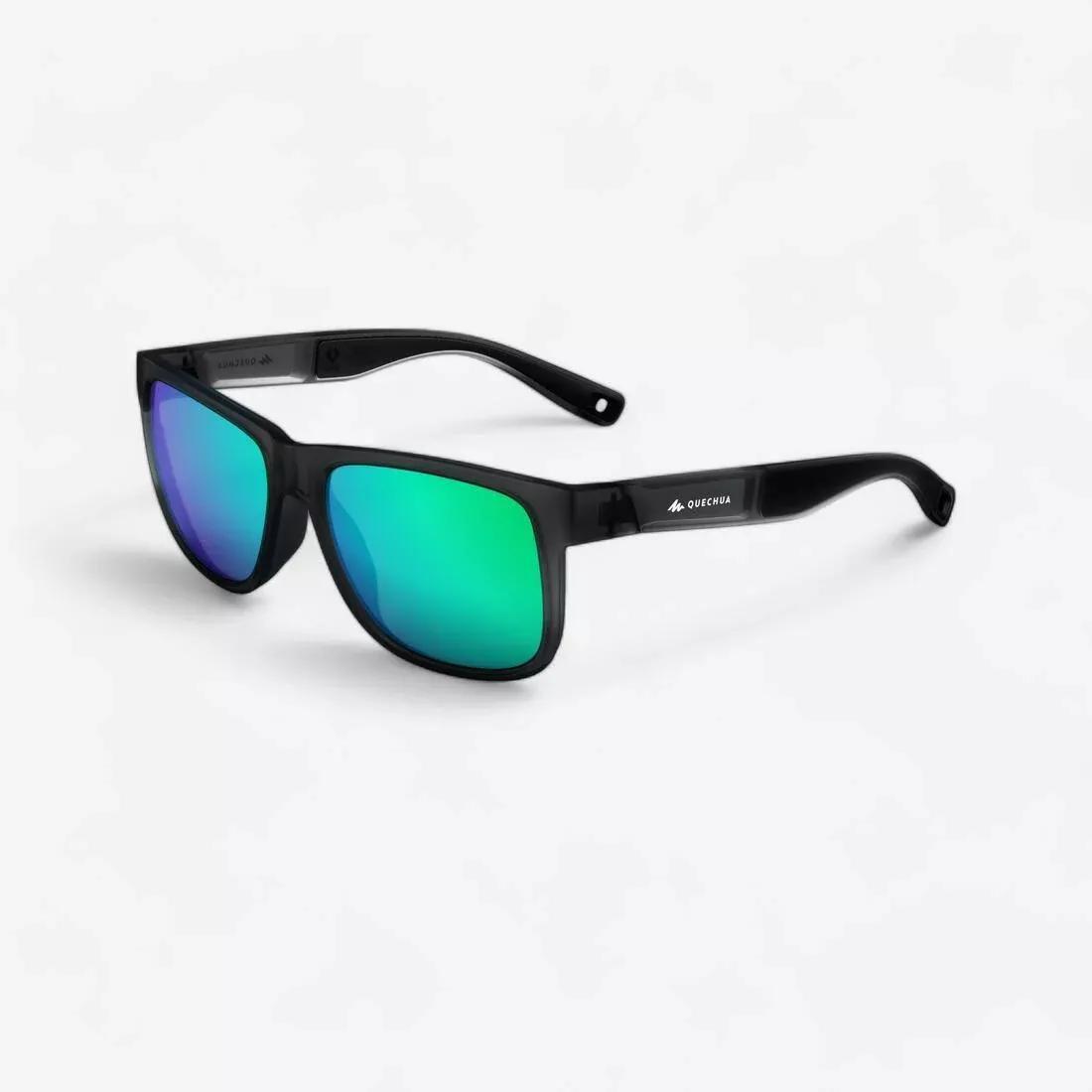 QUECHUA - Adult Unisex Hiking Sunglasses Mh140 - Polarising Category 3 Black