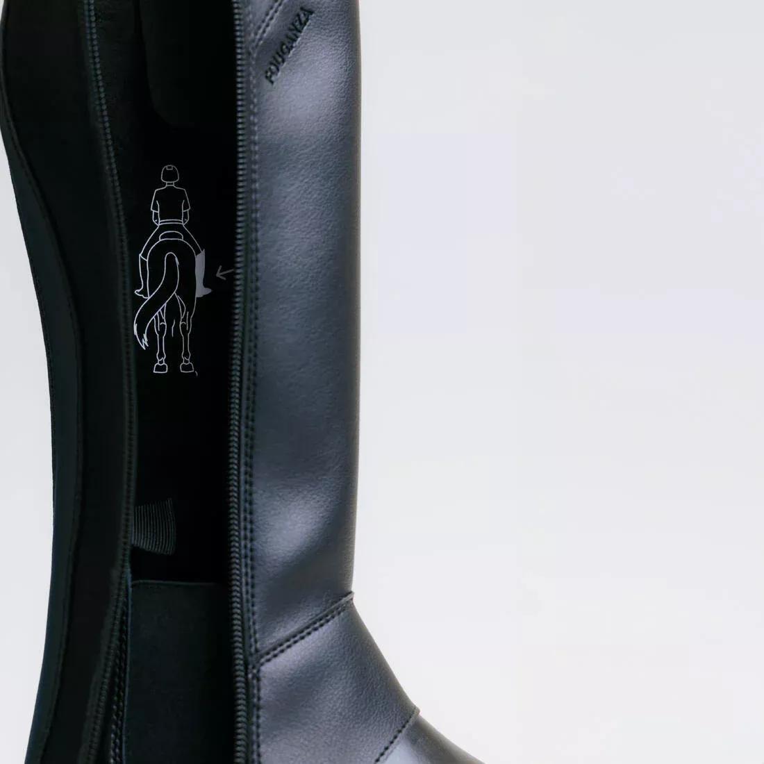 DEFAULT Kids' Horse Riding Synthetic Half-Chaps 500 - Black, , large image number 2