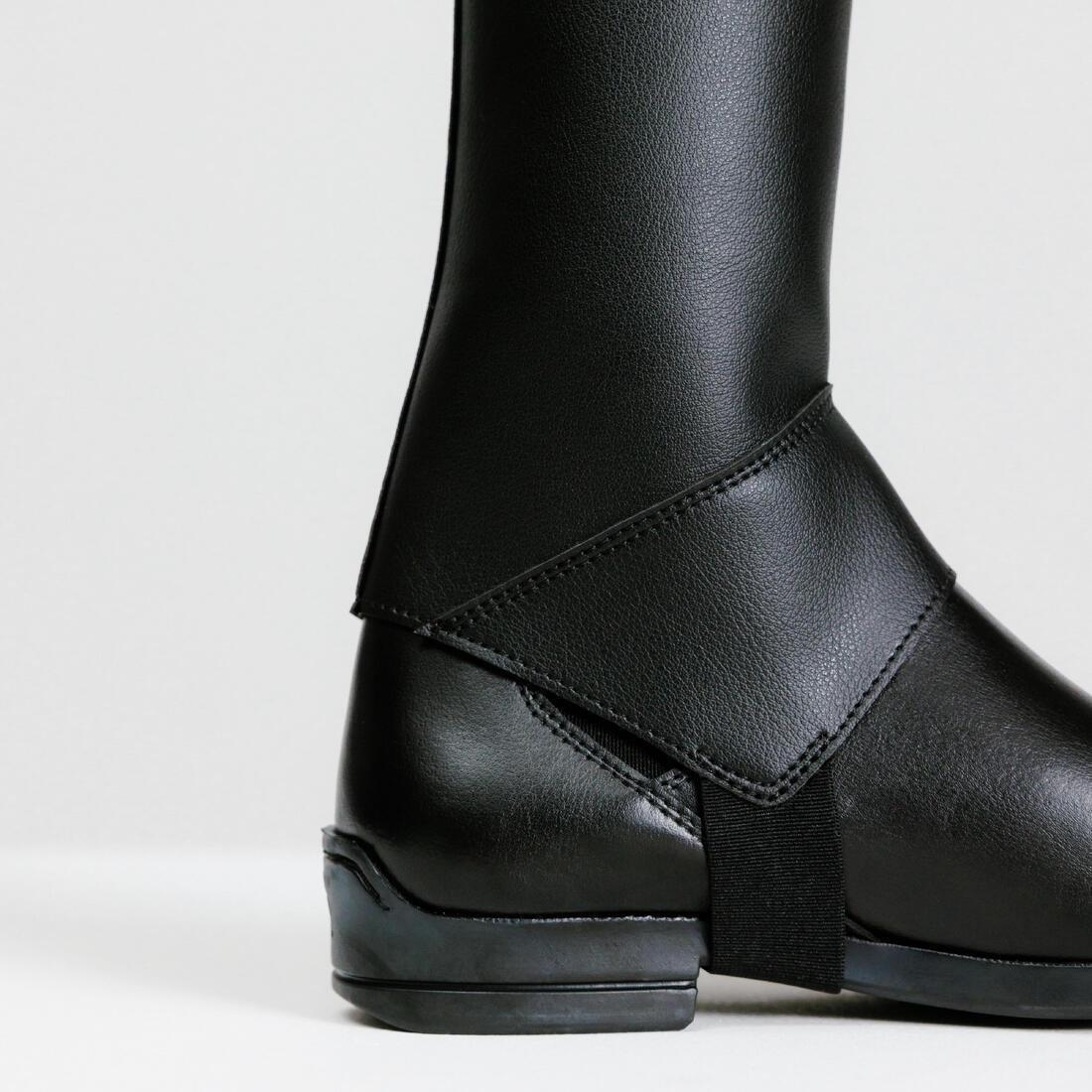 Kids' Horse Riding Synthetic Half-Chaps 500 - Black, No Color, large image number 4