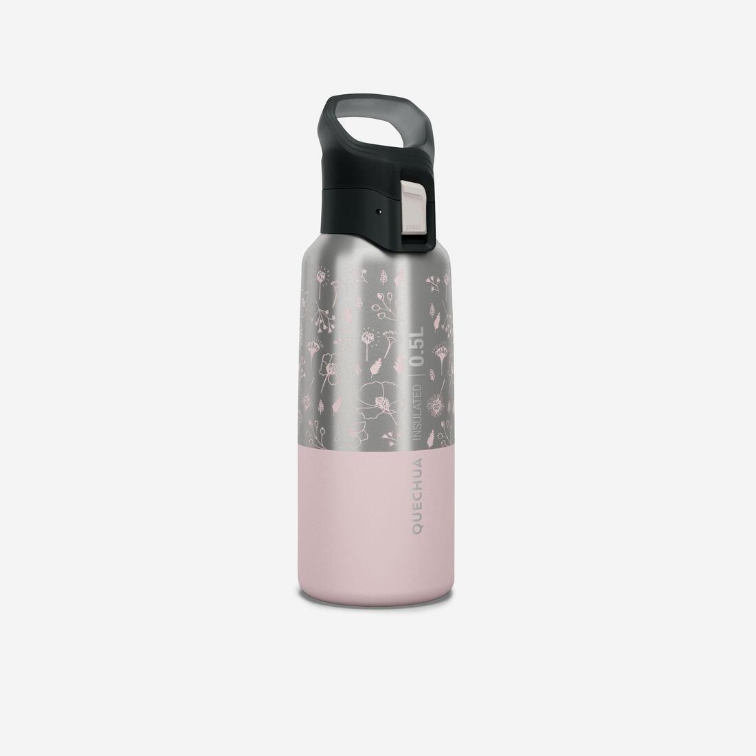Kids Girls Isothermal Stainless Steel Hiking Flask - Mh500 0.5 L, Pink, , medium