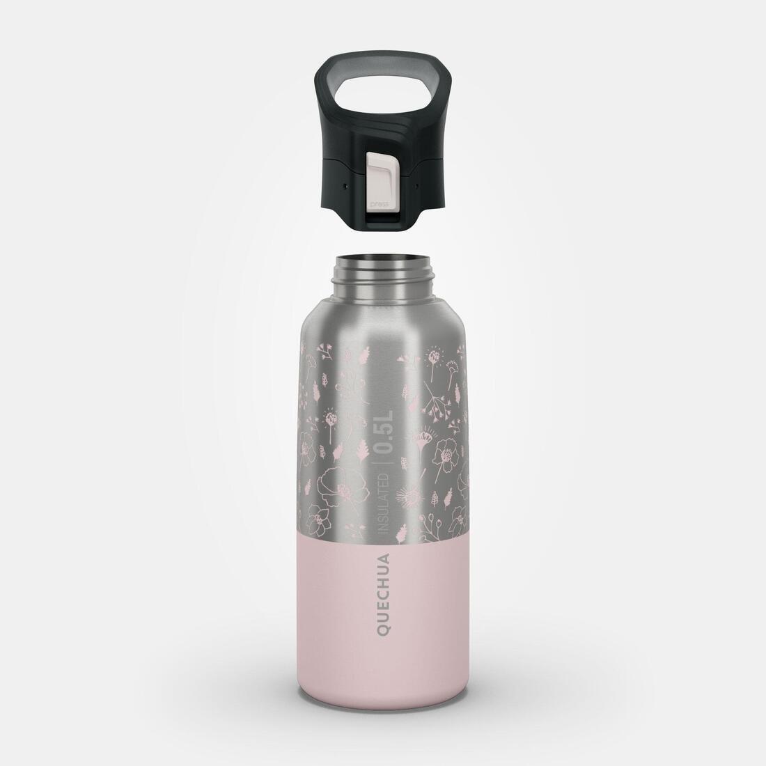 Kids Girls Isothermal Stainless Steel Hiking Flask - Mh500 0.5 L, Pink, No Color, large image number 7