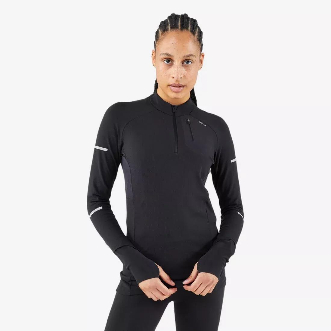 KIPRUN--LS TS KIPRUN WARM LIGH T BLACK W, No Color, medium