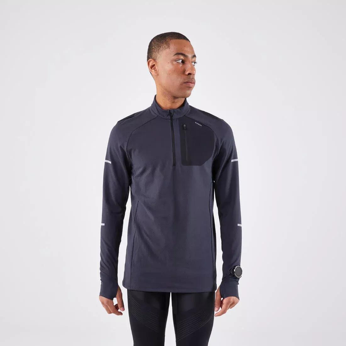 Men's KIPRUN Run 900 Long-sleeved Zip Warm Running T-Shirt, , large image number 0