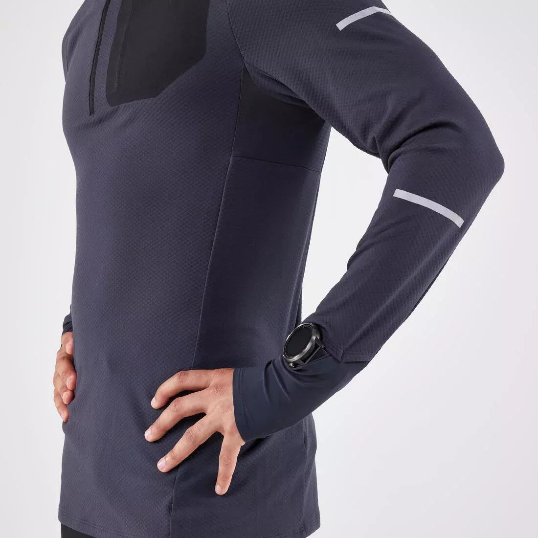 Men's KIPRUN Run 900 Long-sleeved Zip Warm Running T-Shirt, , large image number 2