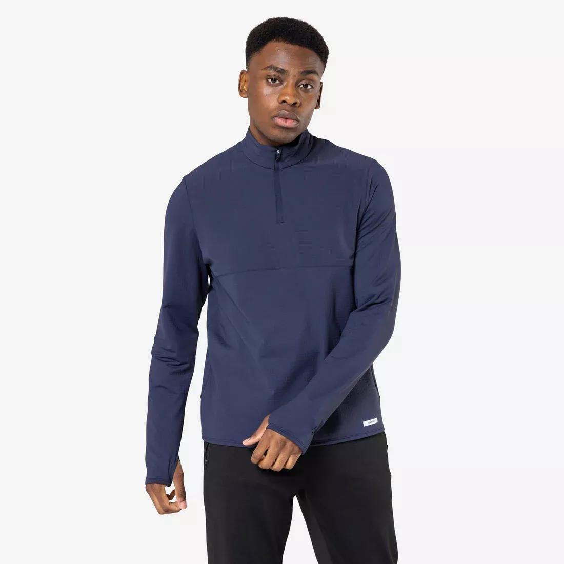 ORANGE Men's KIPRUN Run 500 Warm Long-sleeved Zip Running T-Shirt, , large image number 0