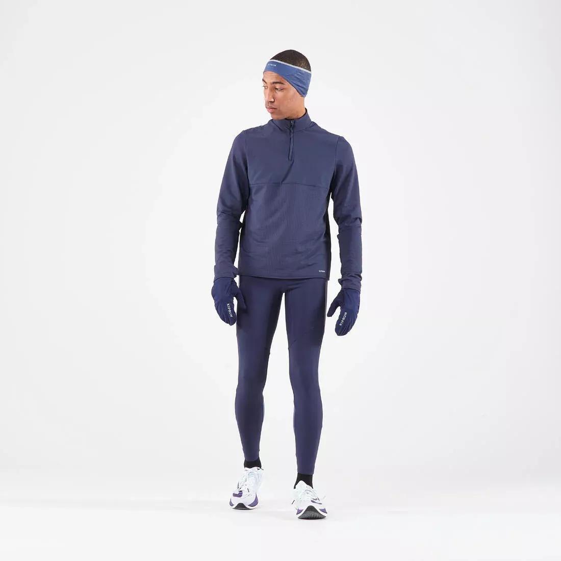 ORANGE Men's KIPRUN Run 500 Warm Long-sleeved Zip Running T-Shirt, , large image number 1