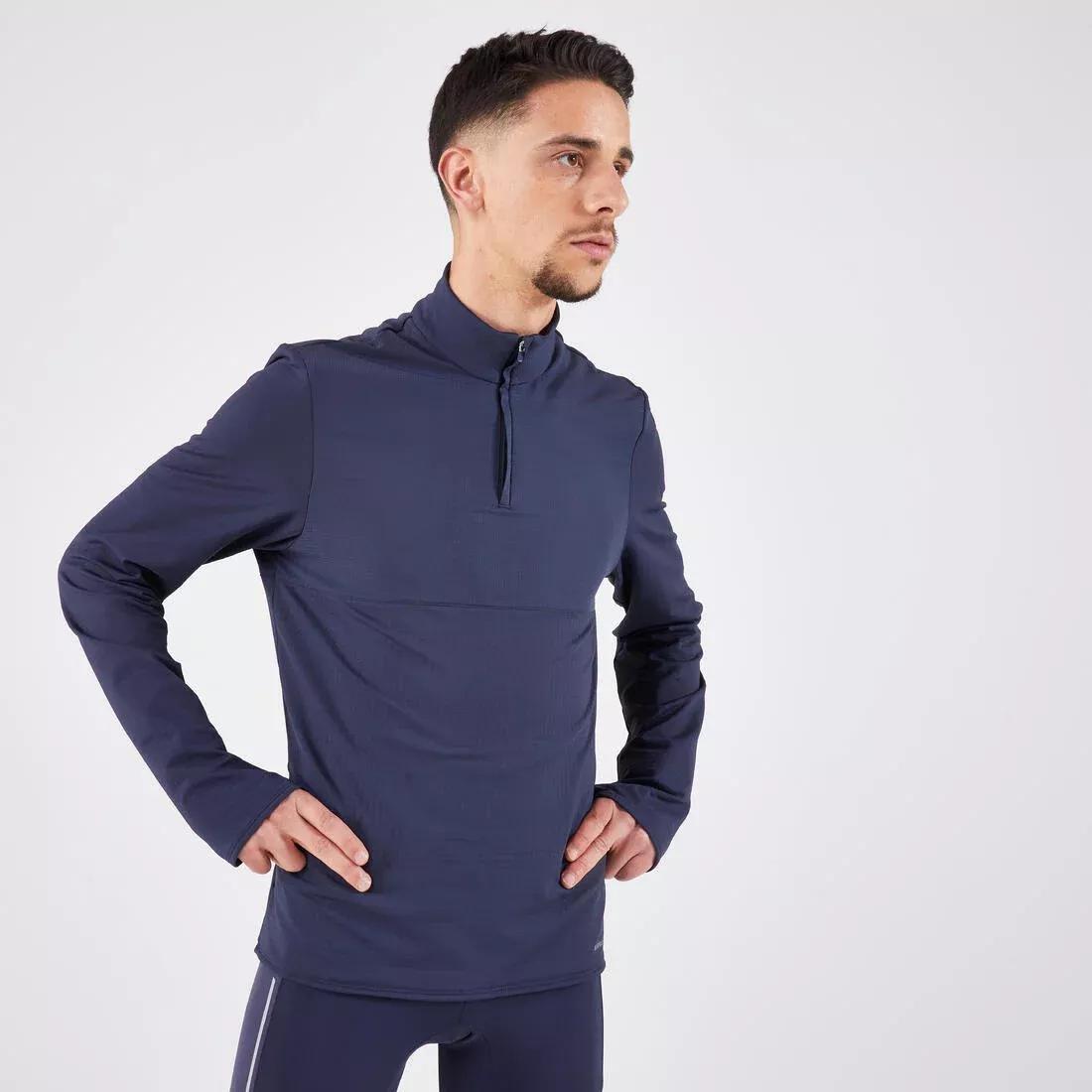 ORANGE Men's KIPRUN Run 500 Warm Long-sleeved Zip Running T-Shirt, , large image number 5