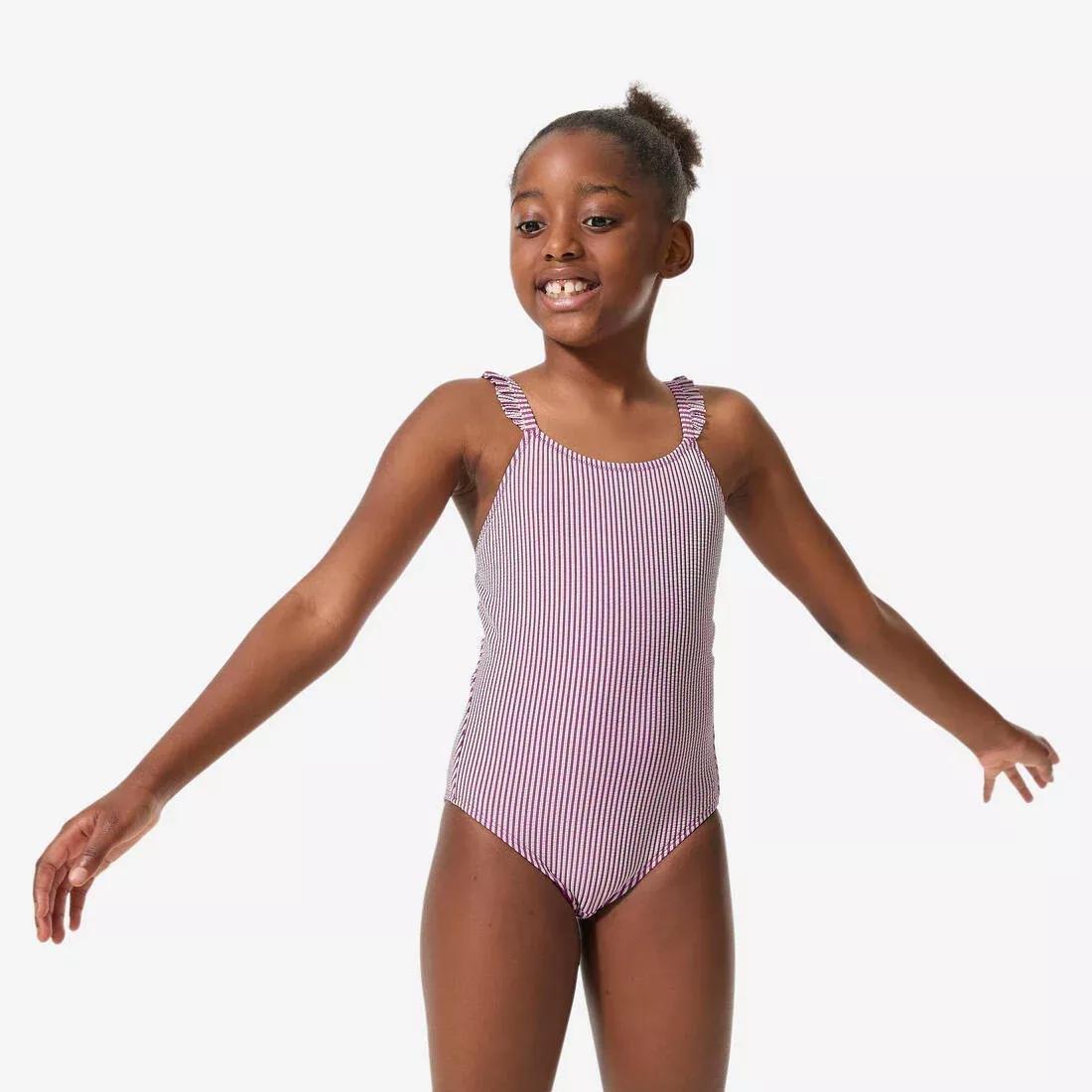 Kids Girls 1-Piece Swimsuit - Lanzarote, Khaki, No Color, large image number 1