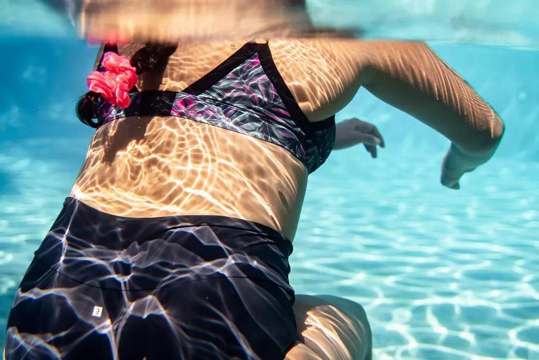 Kids Girls Swimming Hair Scrunchie, Blue, No Color, large image number 9