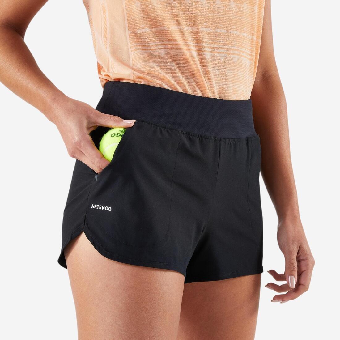 SMOKED BLACK Women's Tennis Shorts TSH Light - Black, No Color, medium
