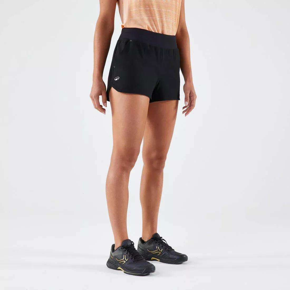 SMOKED BLACK Women's Tennis Shorts TSH Light - Black, No Color, large image number 3