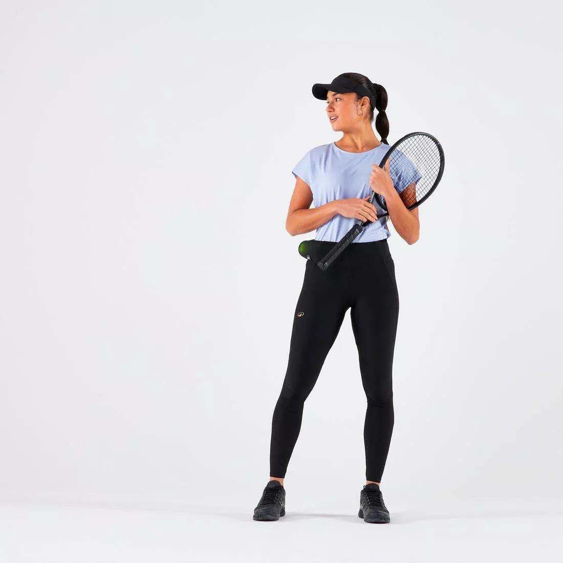 Women Tennis Leggings Dry Hip Ball, Black, No Color, large image number 7