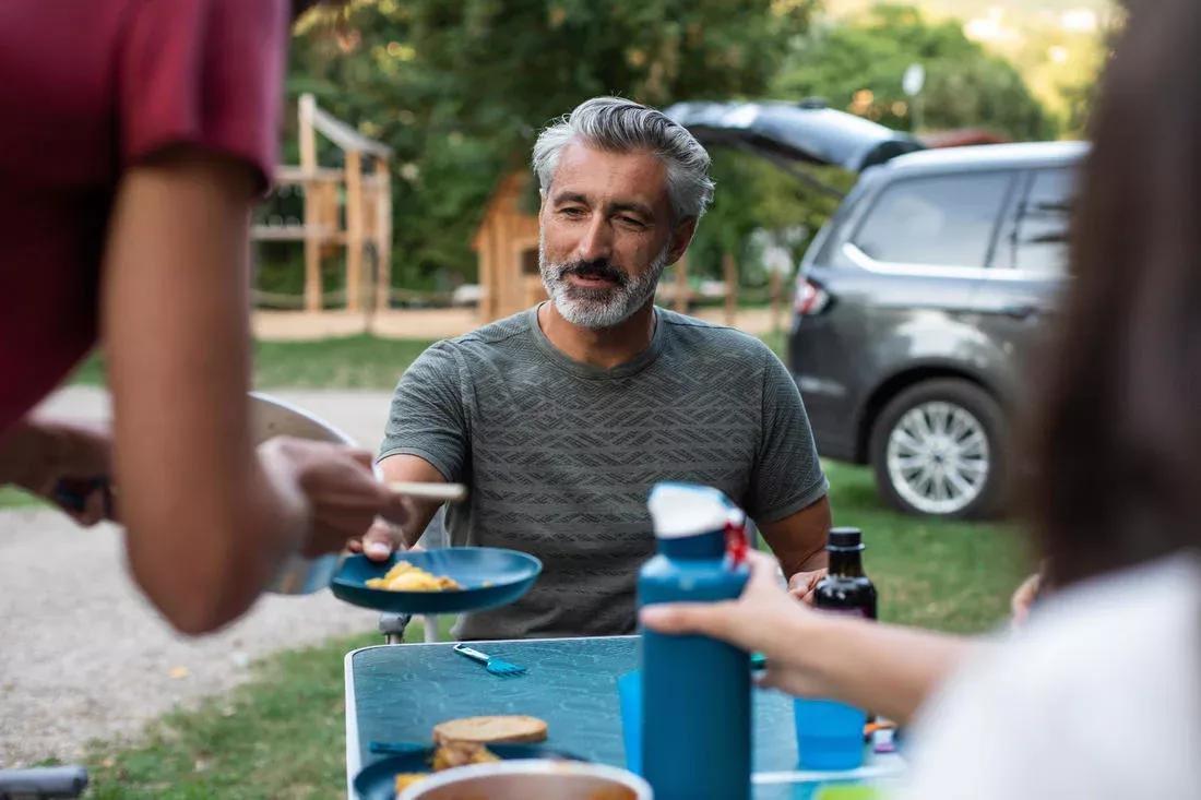 DARK BLUE Men's Hiking T-shirt - NH550 Fresh, No Color, large image number 6