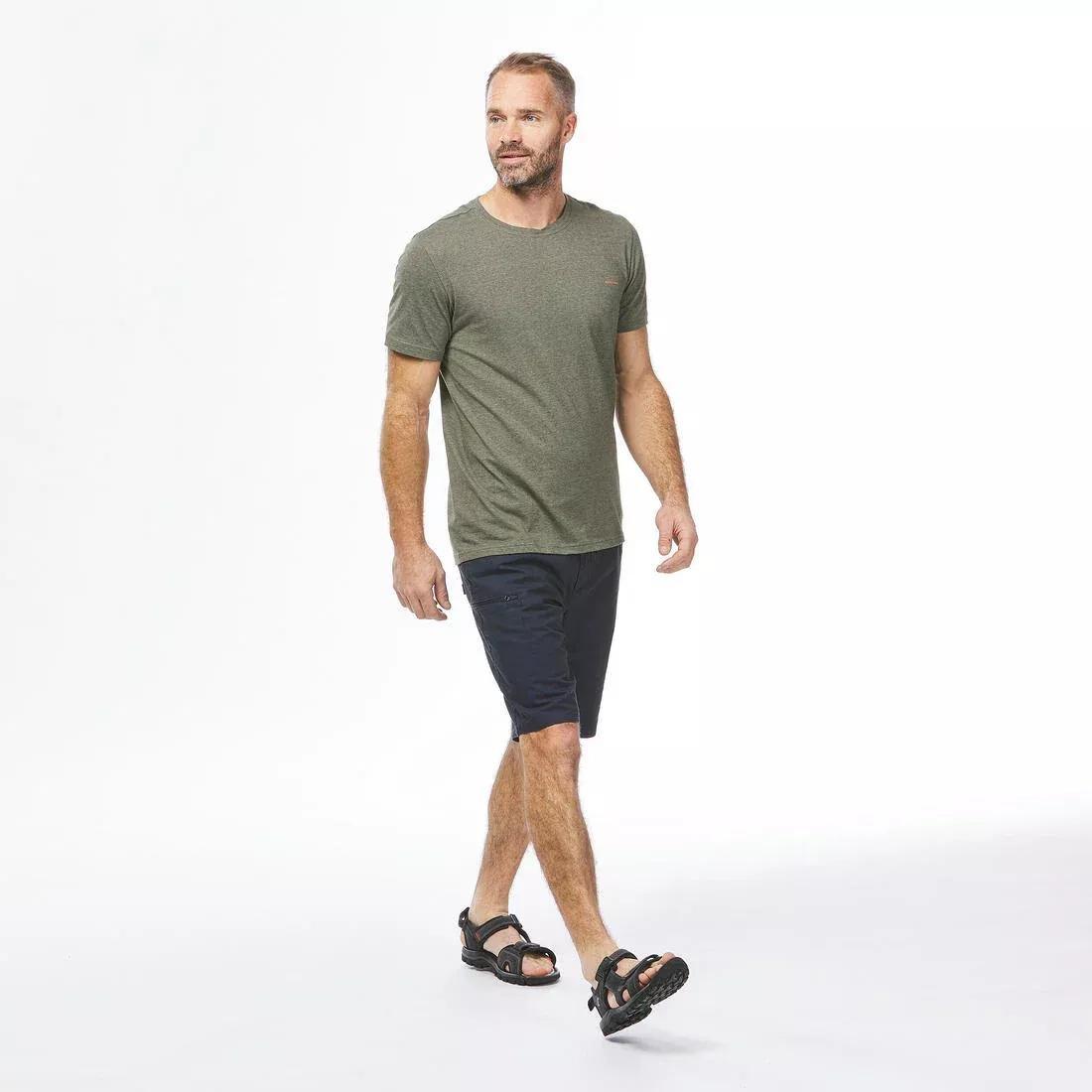 Men Hiking T-Shirt - NH550 Fresh, Khaki, No Color, large image number 6