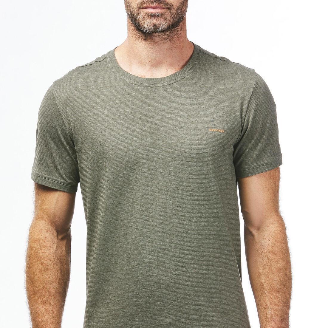 Men Hiking T-Shirt - NH550 Fresh, Khaki, No Color, large image number 7