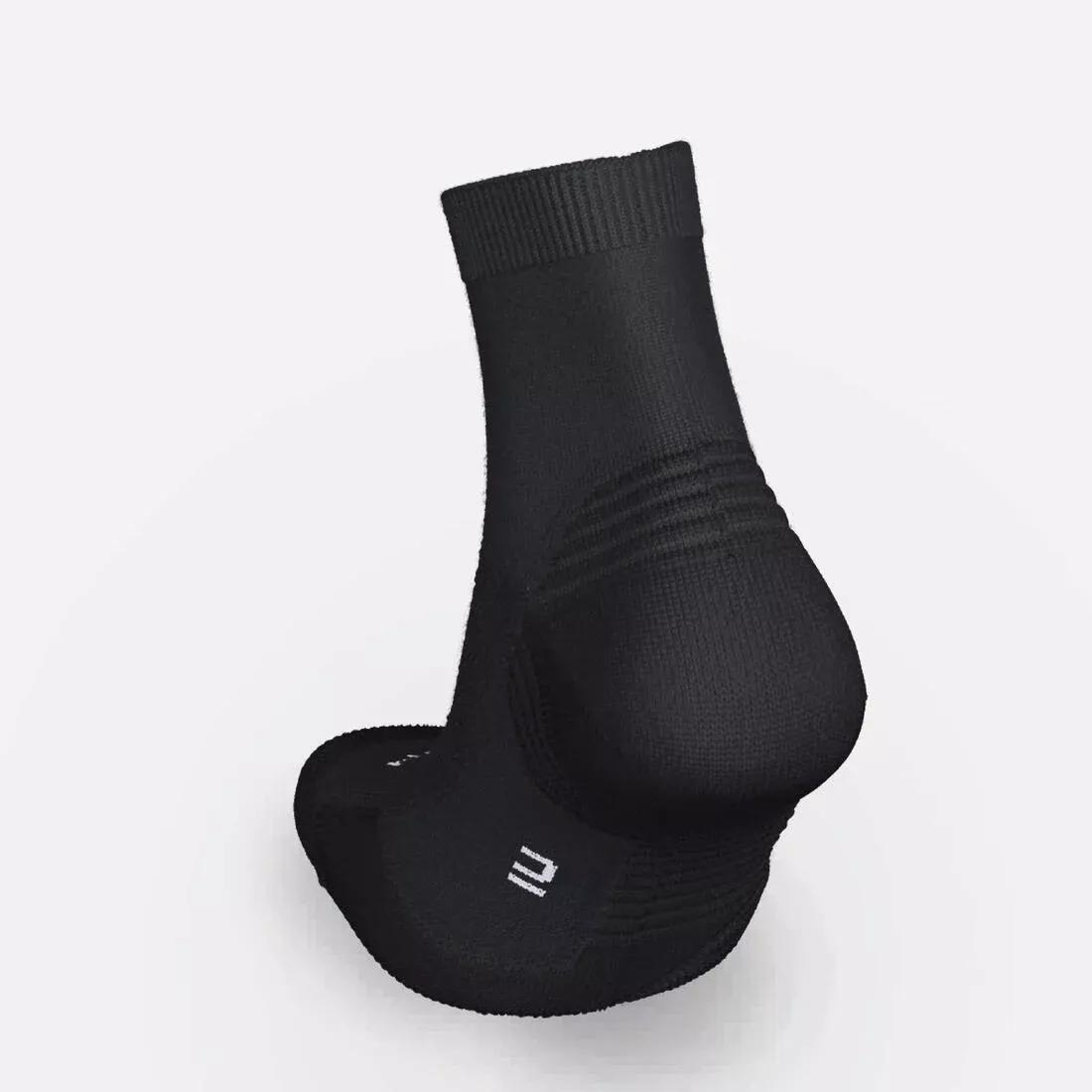 SMOKED BLACK PACK OF 2 PAIRS OF RUN 500 THICK MID RUNNING SOCKS, , large image number 5