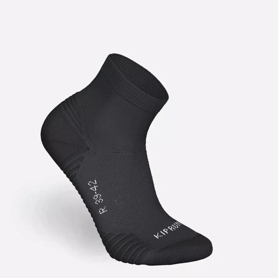 SMOKED BLACK PACK OF 2 PAIRS OF RUN 500 THICK MID RUNNING SOCKS, , large image number 6