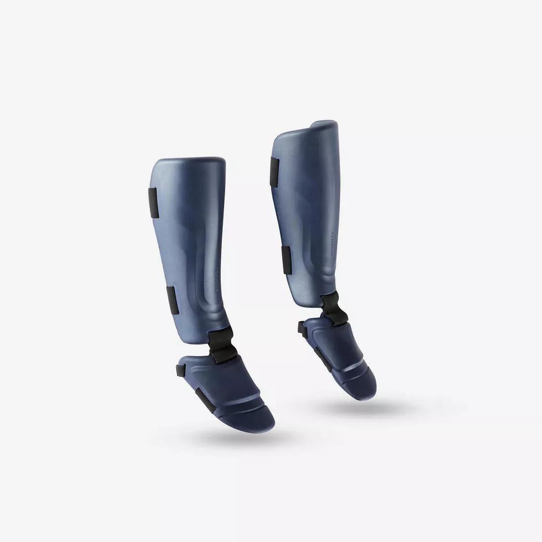 DARK BLUE Adult Muay Thai, Kick Boxing & MMA Shin-Foot Guards, No Color, medium
