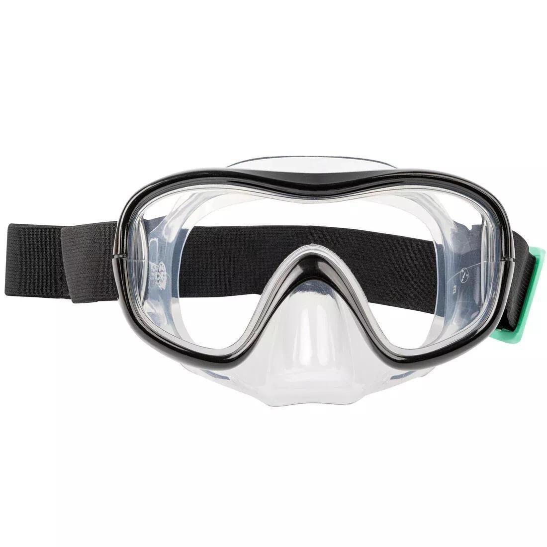 Unisex Snorkelling Mask Snorkel Diving Set - Subea 100, Black, , large image number 3