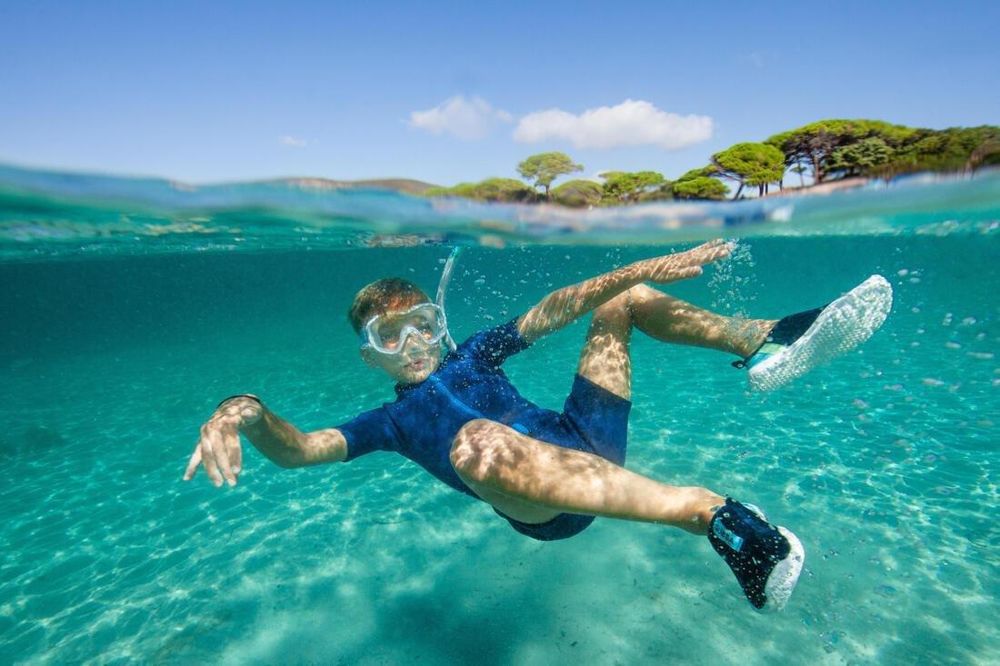 Kids Unisex Snorkelling Kit Subea Snorkel Mask - 100, Grey, , large image number 3