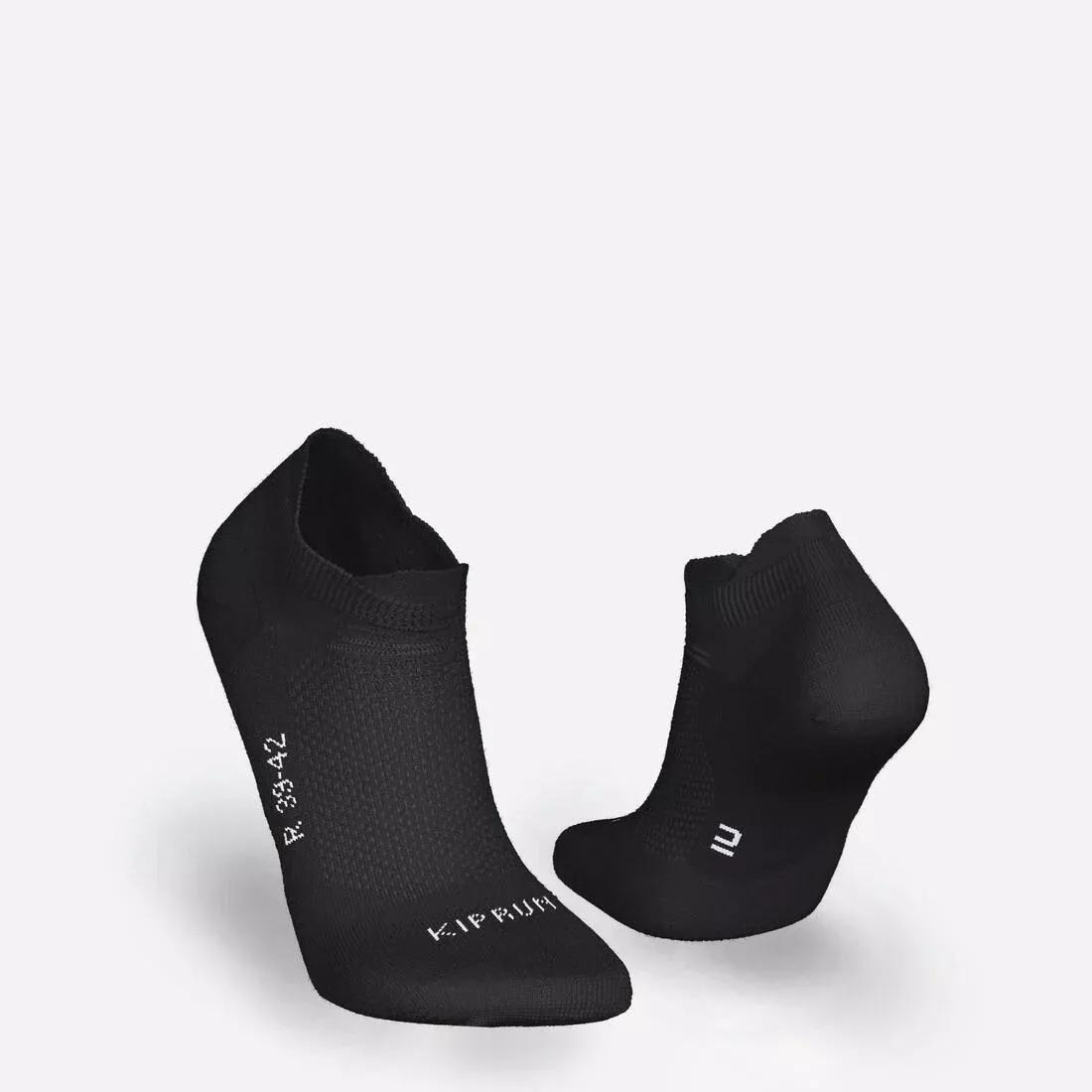 SMOKED BLACK PACK OF 2 PAIRS OF RUN 500 THIN INVISIBLE RUNNING SOCKS, , large image number 10