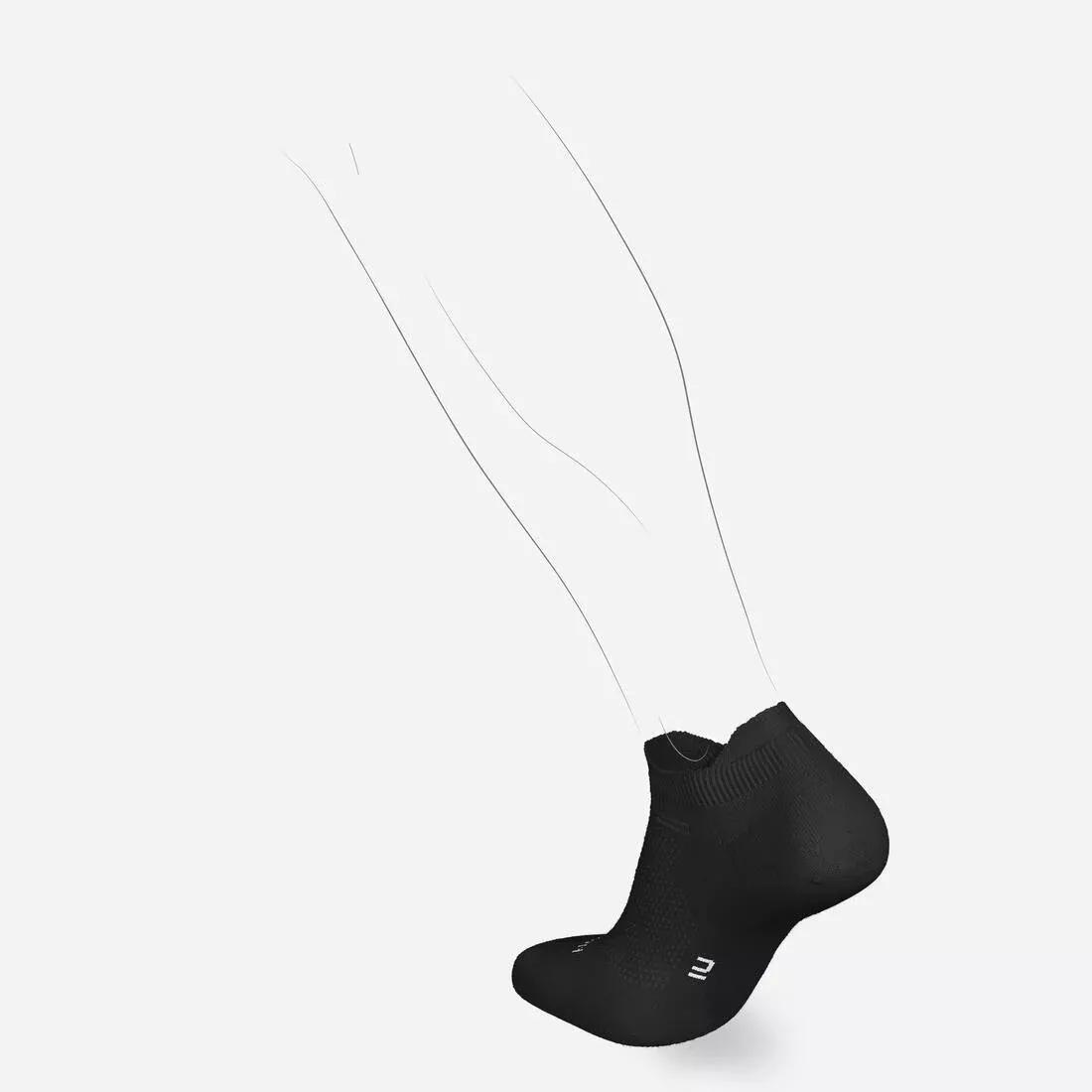 SMOKED BLACK PACK OF 2 PAIRS OF RUN 500 THIN INVISIBLE RUNNING SOCKS, , large image number 11