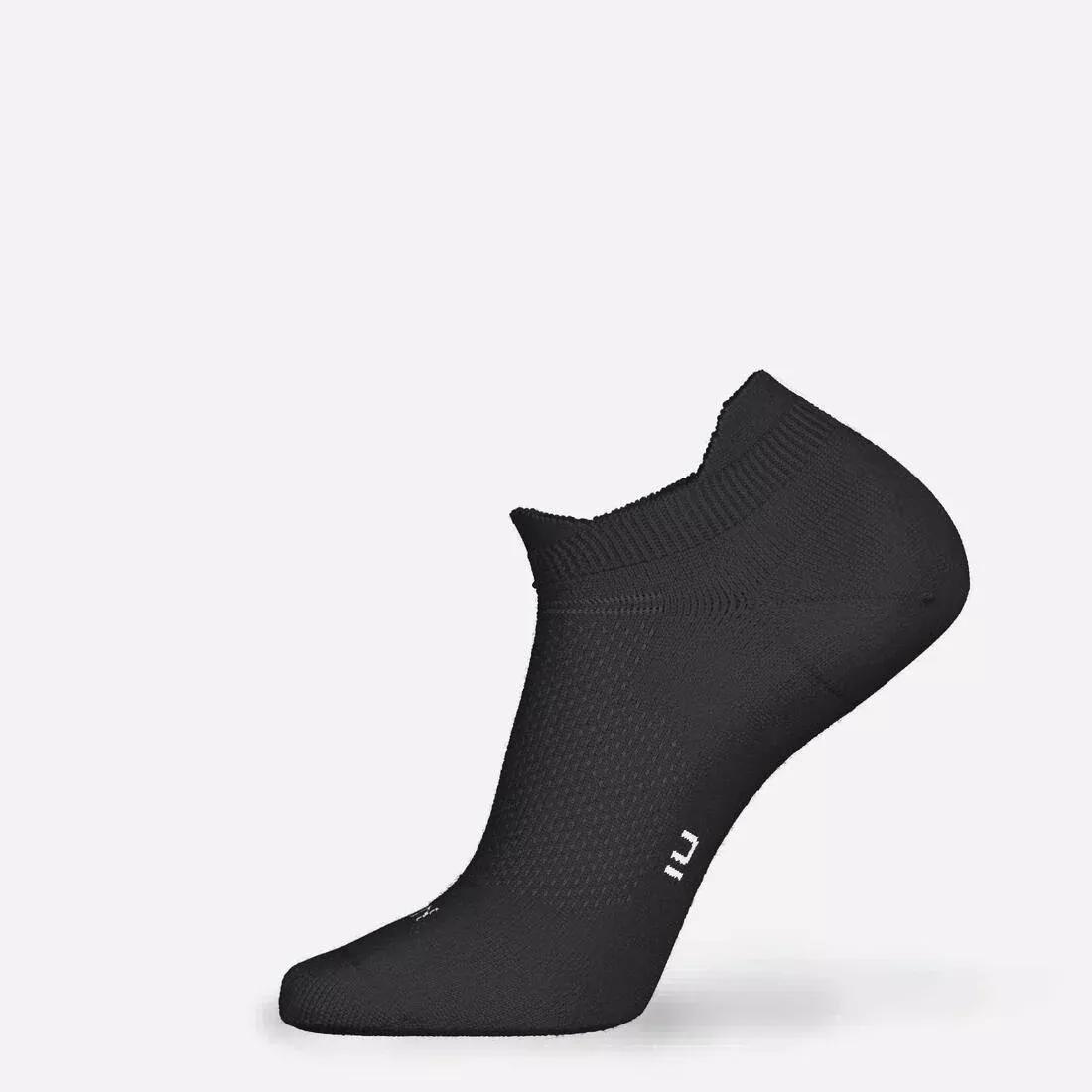 SMOKED BLACK PACK OF 2 PAIRS OF RUN 500 THIN INVISIBLE RUNNING SOCKS, , large image number 14