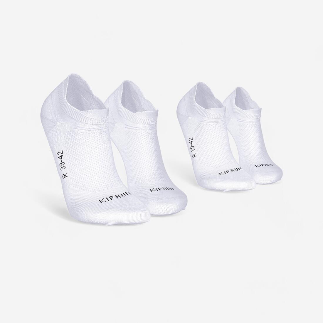ULTRA WHITE PACK OF 2 PAIRS OF RUN 500 THIN INVISIBLE RUNNING SOCKS, , large image number 0