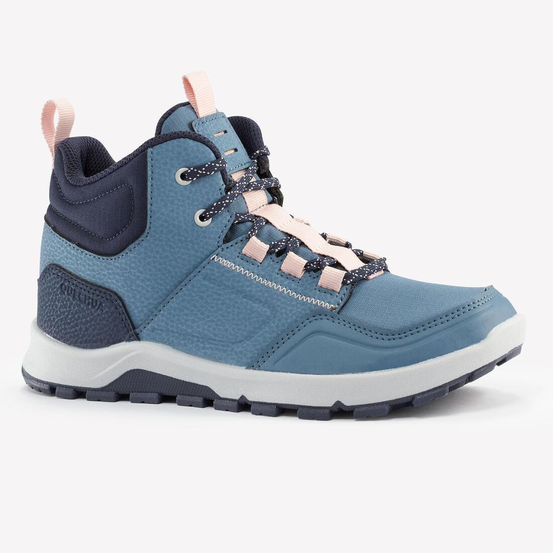 Kids Unisex Mid-Rise Laced Hiking Boots - NH 500, Blue, 5401_000, large image number 1