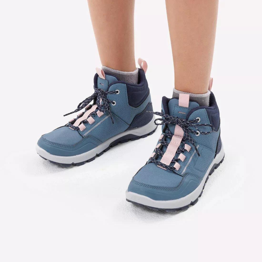 Kids Unisex Mid-Rise Laced Hiking Boots - NH 500, Blue, 5401_000, large image number 5