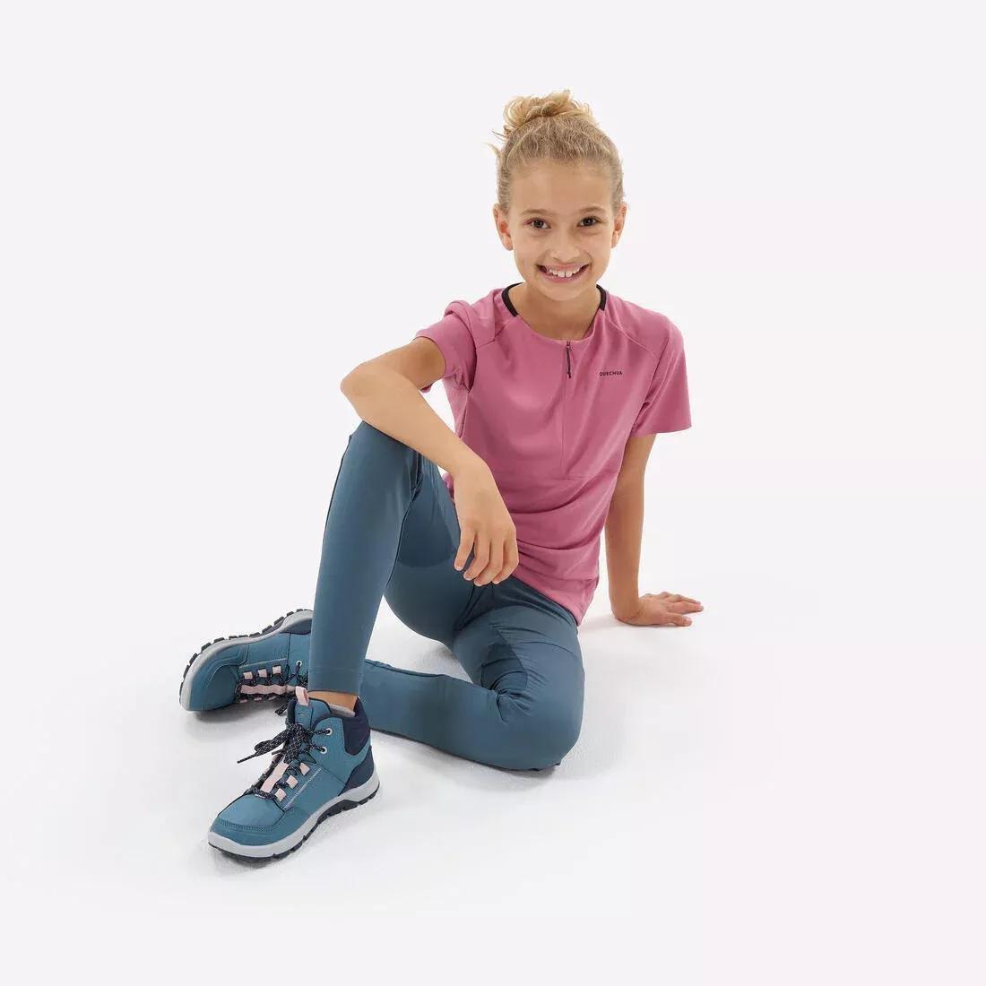 Kids Unisex Mid-Rise Laced Hiking Boots - NH 500, Blue, 5401_000, large image number 6