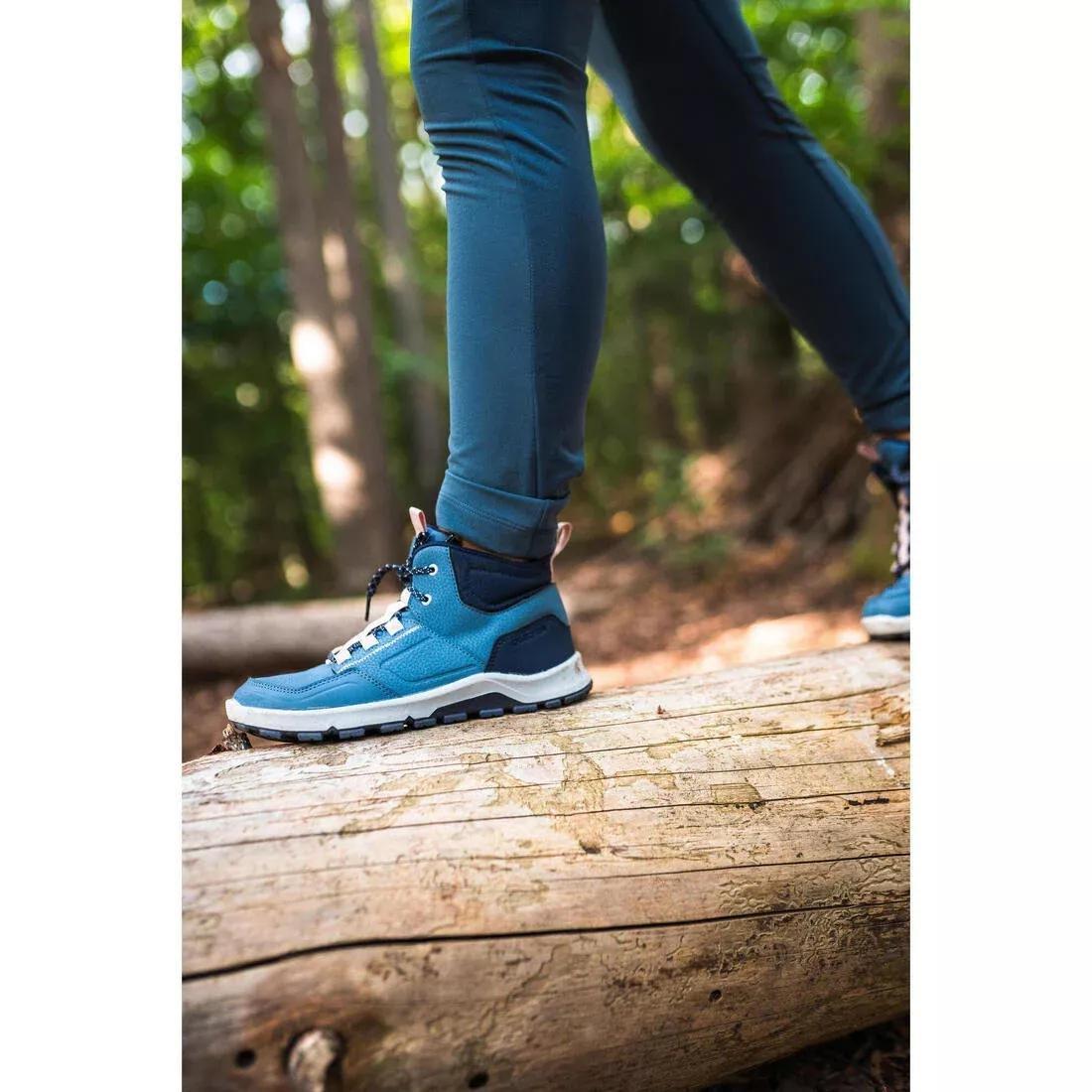 Kids Unisex Mid-Rise Laced Hiking Boots - NH 500, Blue, 5401_000, large image number 8