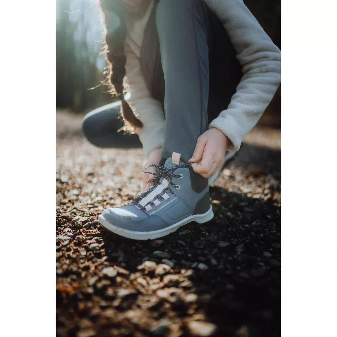 Kids Unisex Mid-Rise Laced Hiking Boots - NH 500, Blue, 5401_000, large image number 11