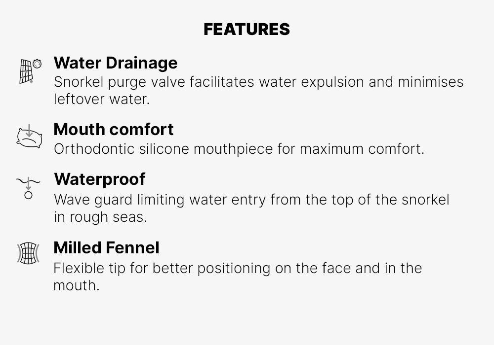 Diving Snorkel With Valve - 100, Grey, No Color, medium