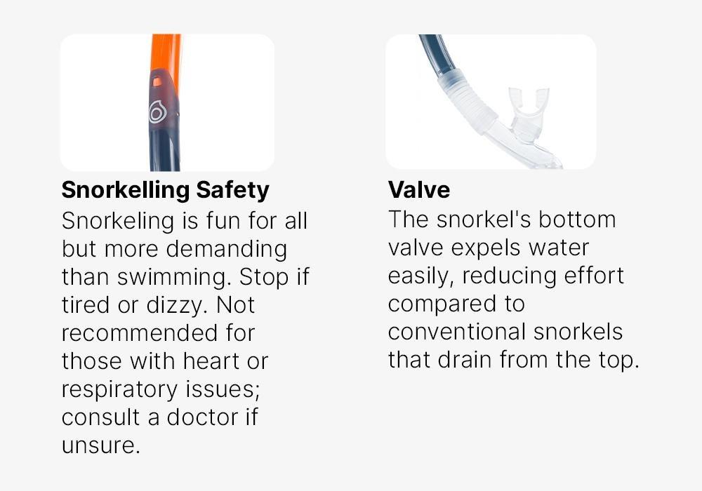 Diving Snorkel With Valve - 100, Grey, No Color, medium