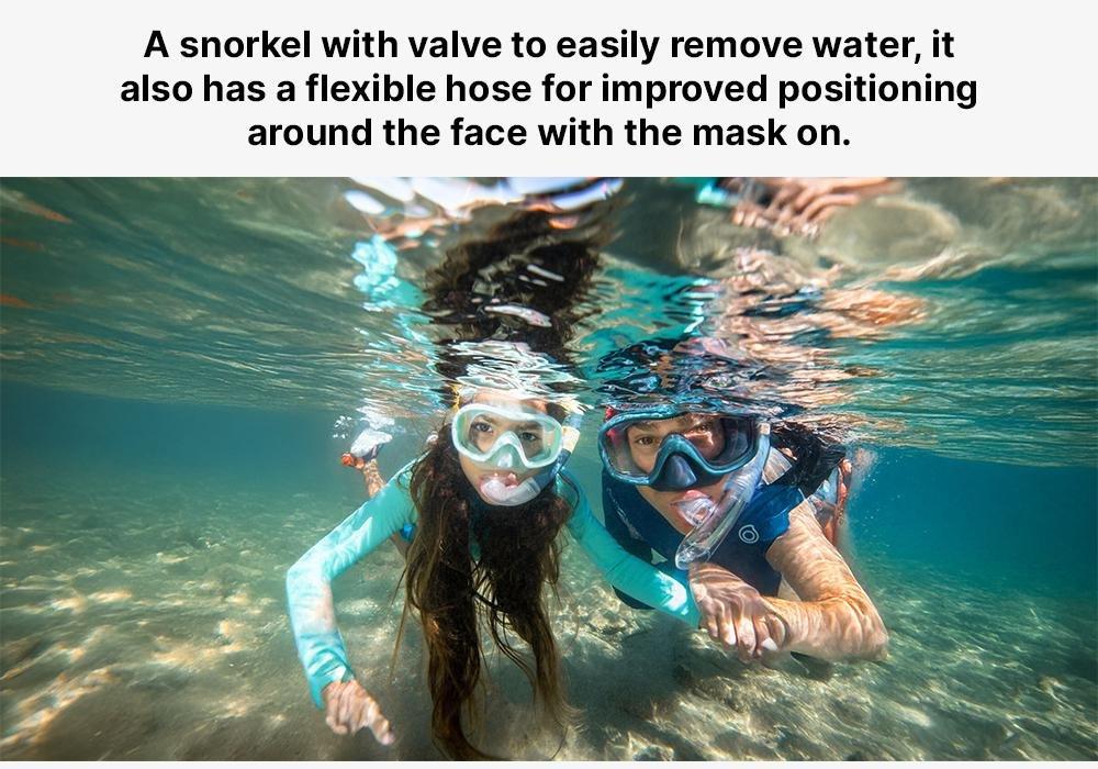 Diving Snorkel With Valve - 100, Grey, No Color, medium