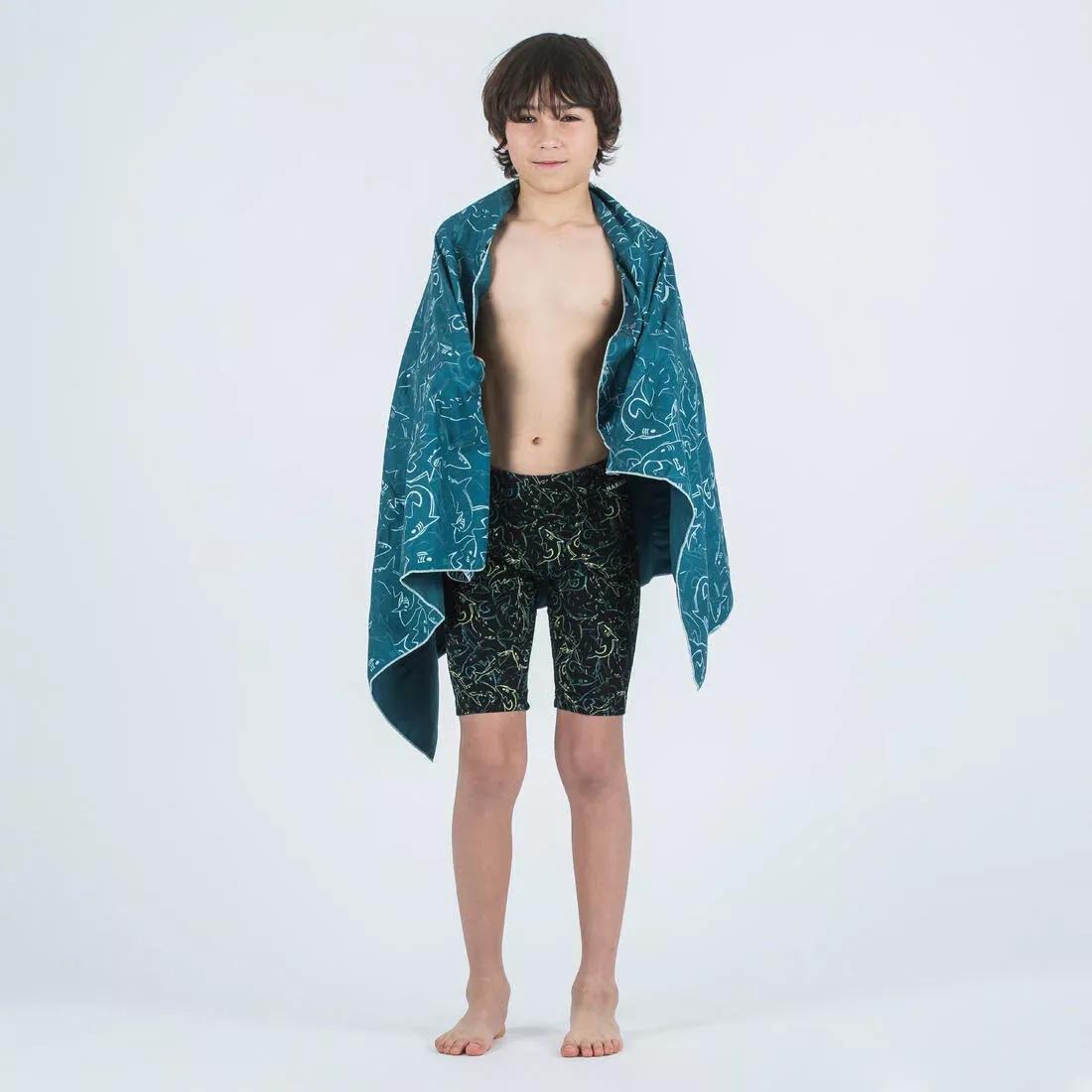 PALE CORAL ORANGE Compact Microfibre Swimming Towel Size L 80 x 130 cm - print, No Color, large image number 14