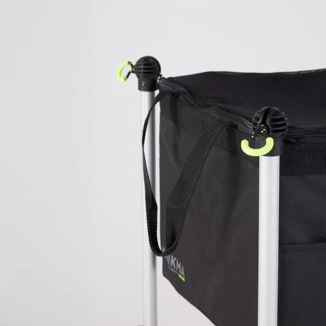 Adjustable Rolling Tennis and Padel Ball Cart, Black, No Color, medium