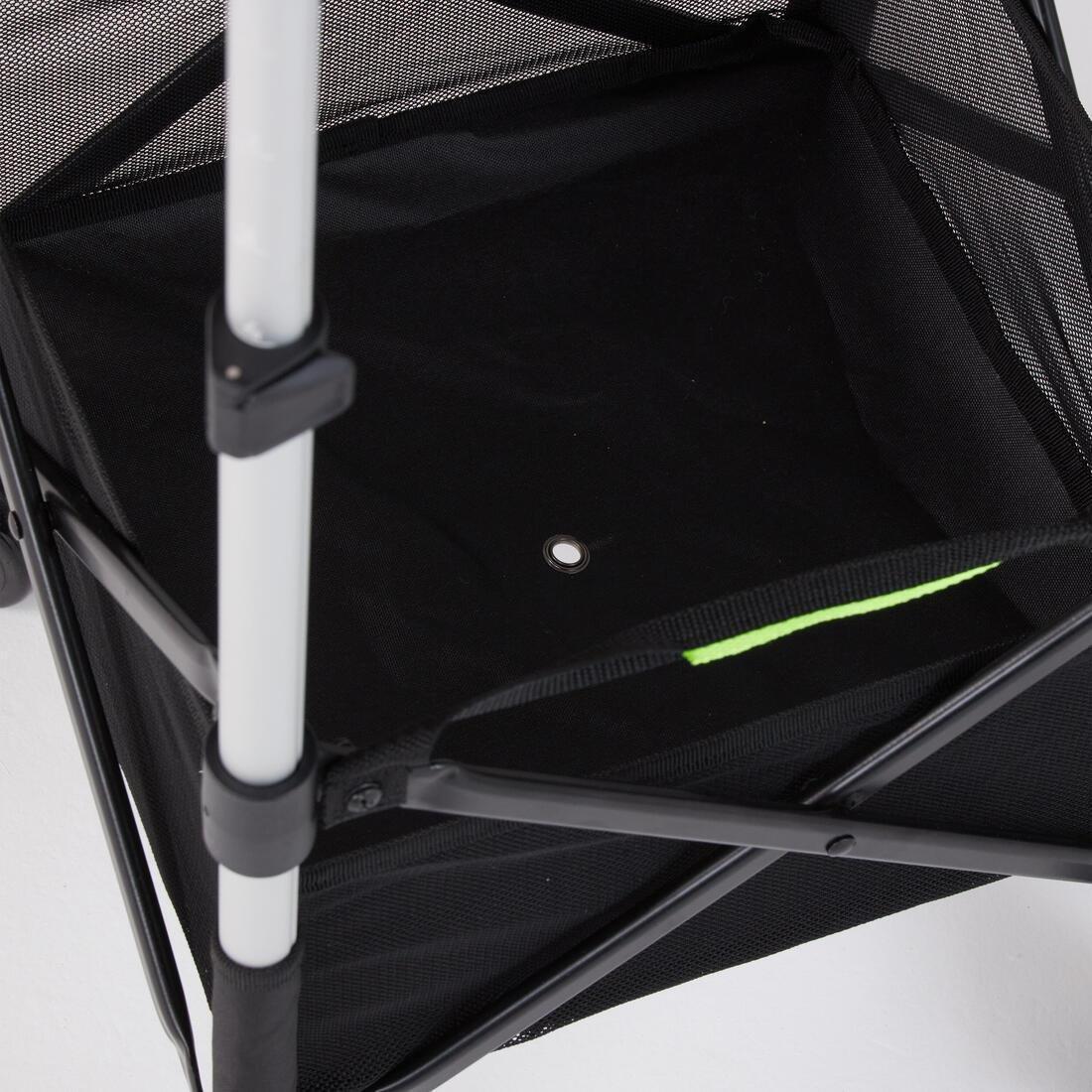 Adjustable Rolling Tennis and Padel Ball Cart, Black, No Color, large image number 3